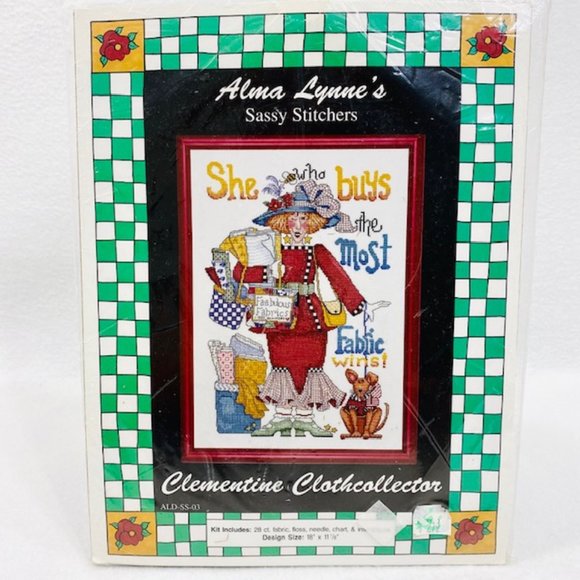 Alma Lynne's Sassy Stitchers Clementine Clothcollector Cross Stitch Kit - New - Picture 1 of 6